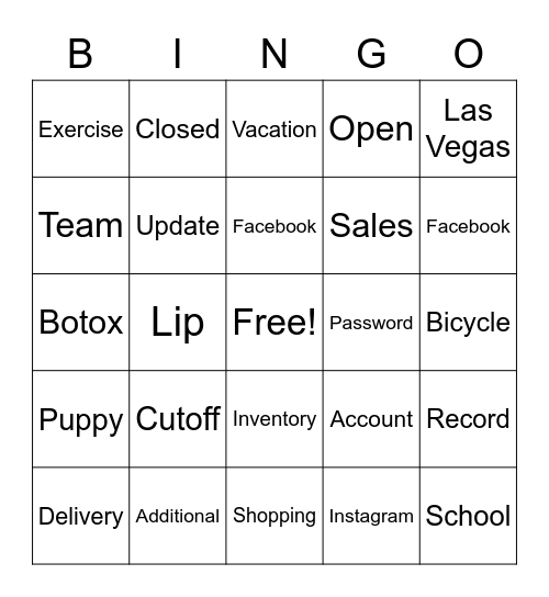 Team LE Zoom BINGO Card