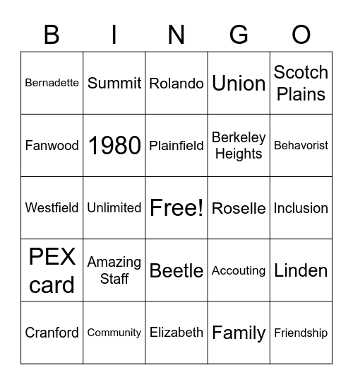 CAU Bingo Card