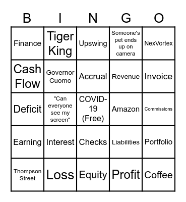 Finance Team Bingo Card