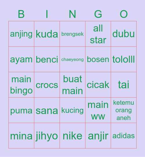 doyoung Bingo Card