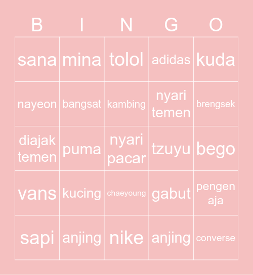 myem's bing bing ✩ Bingo Card