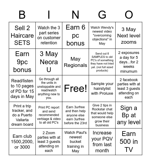 May Bingo! Bingo Card
