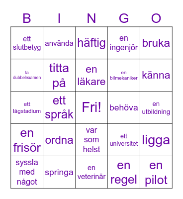 Megafon 3 St. 5 & St. 6 ord Bingo Card