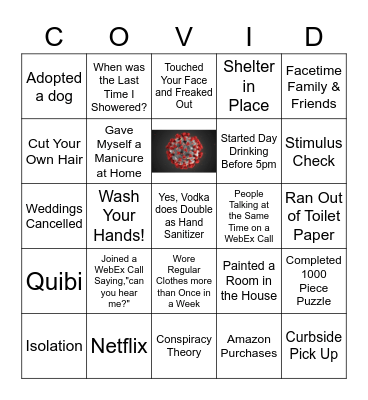 TAG INDUSTRIAL COVID 19 BINGO Card