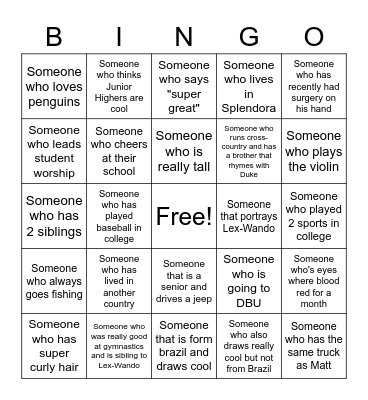 FUSE PEOPLE Bingo Card