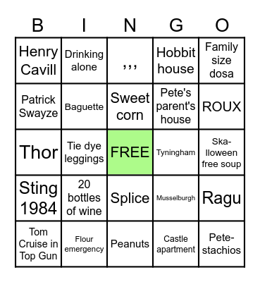 CARD THREE Bingo Card