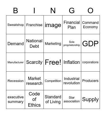 BUSINESS Class Bingo Card