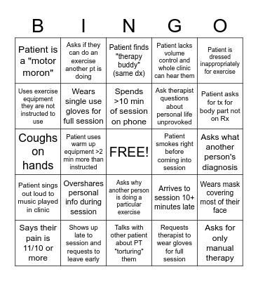 PT Bingo 2 Bingo Card