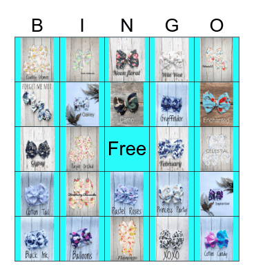 RC's Bowtique Bingo Card