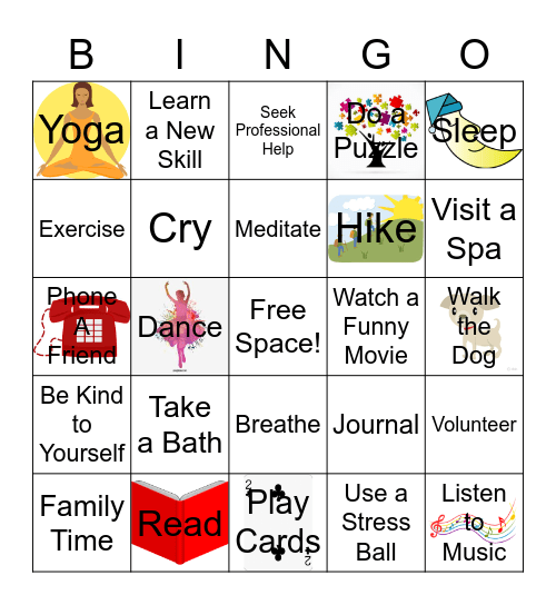 Self-Care Bingo Card