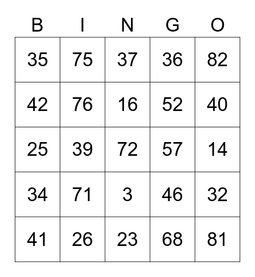 90-ball-bingo-card