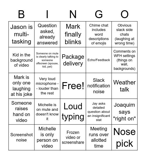 Verato Town Hall Bingo Card