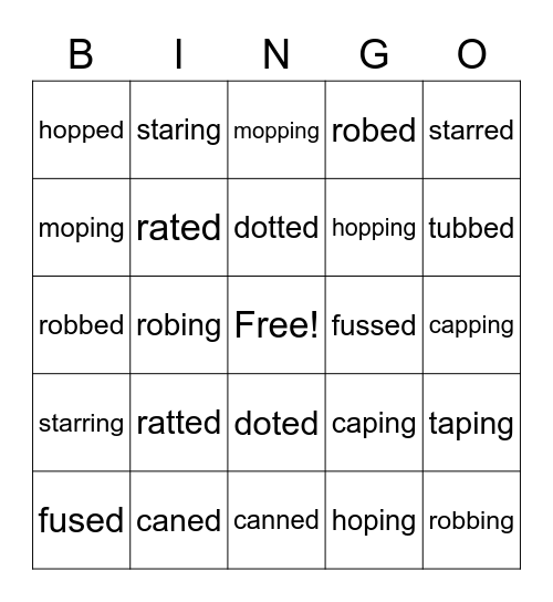 Double the Babysitter! Bingo Card