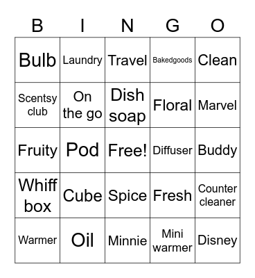 Scentsy BINGO Card