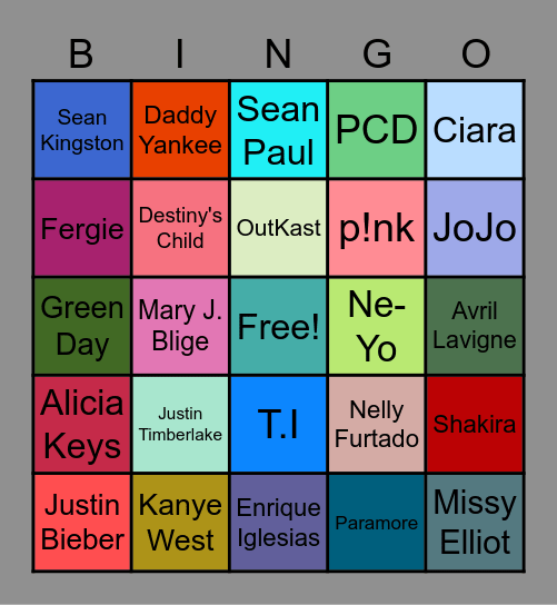 ♫ y2k ♫ Bingo Card