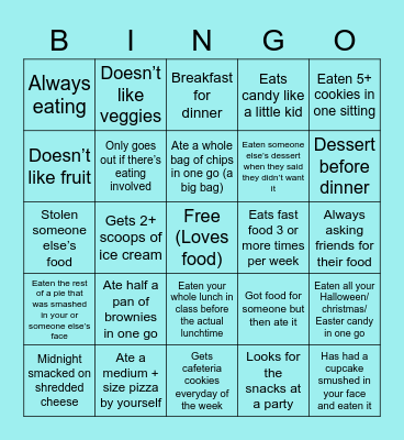 Fatass Bingo Card