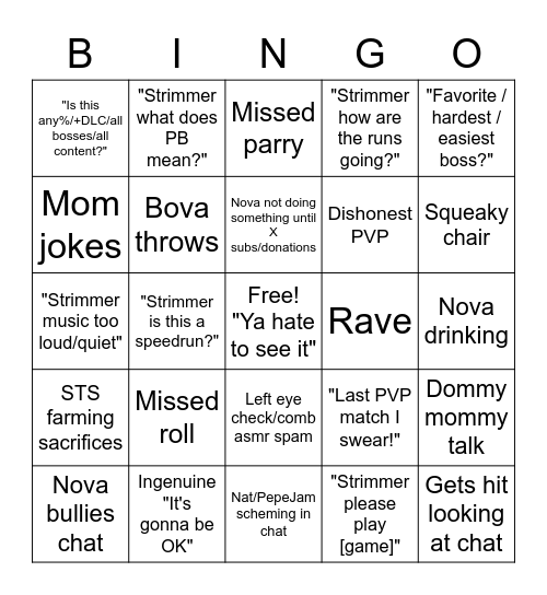 BioticNova Bingo Card