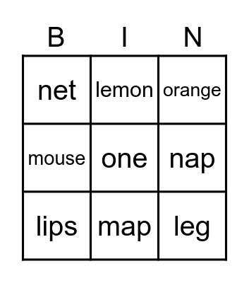 MY ABC Bingo Card