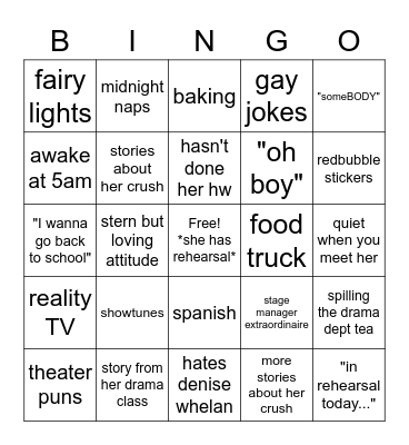 Jessie Bingo Card