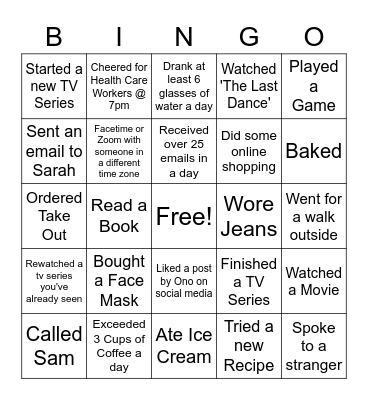 A&R DAE Team Bingo Card