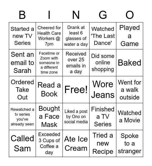 A&R DAE Team Bingo Card