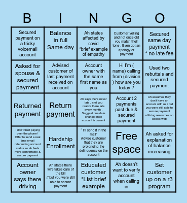 Retention Lingo Blackout Bingo Card