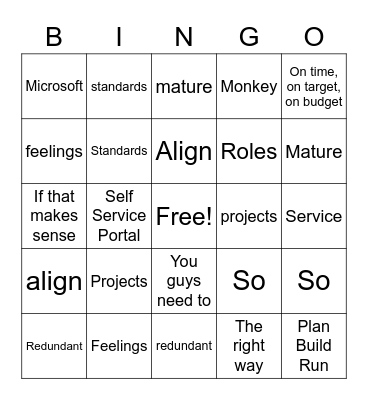 IT Bingo Card