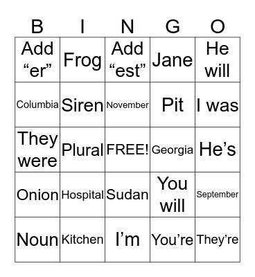 Bingo Card