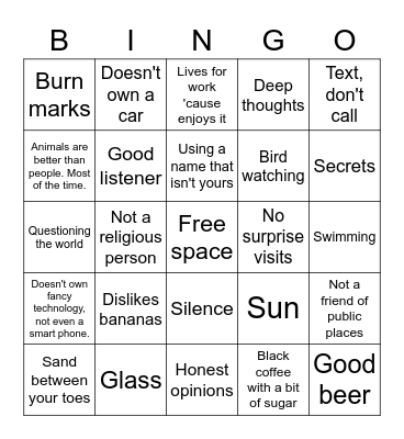 Bobbie Bingo Card