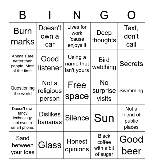Bobbie Bingo Card