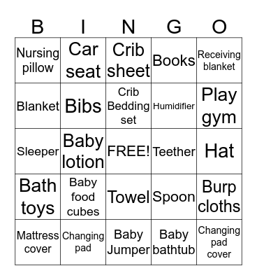 Kathryn's Baby Shower Bingo! Bingo Card