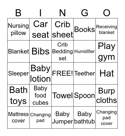 Kathryn's Baby Shower Bingo! Bingo Card