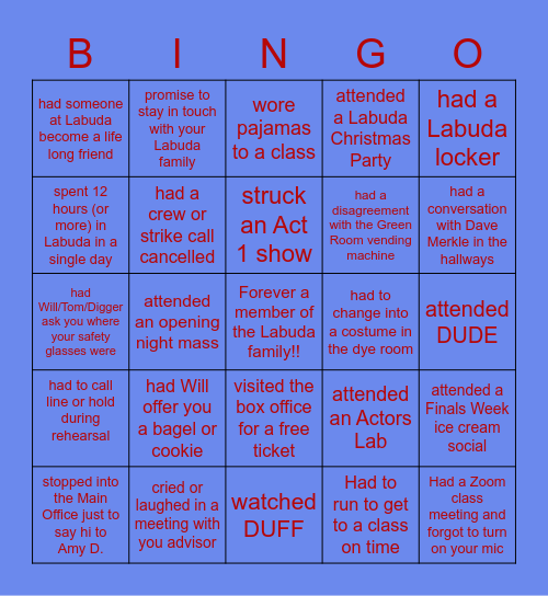 LABUDA Bingo Card
