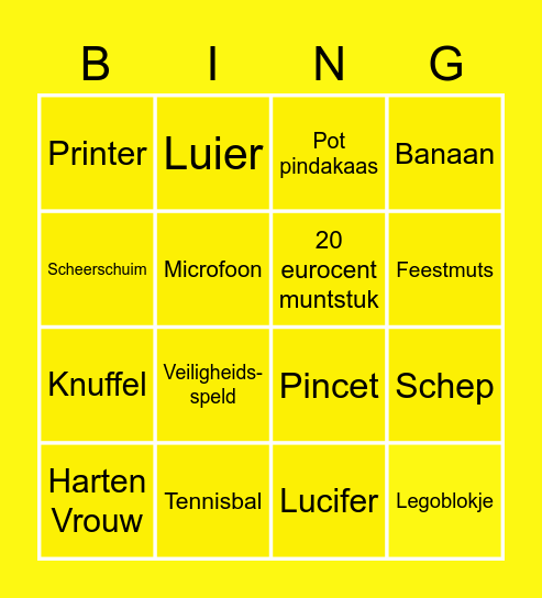 Ijsbreekbingo Card