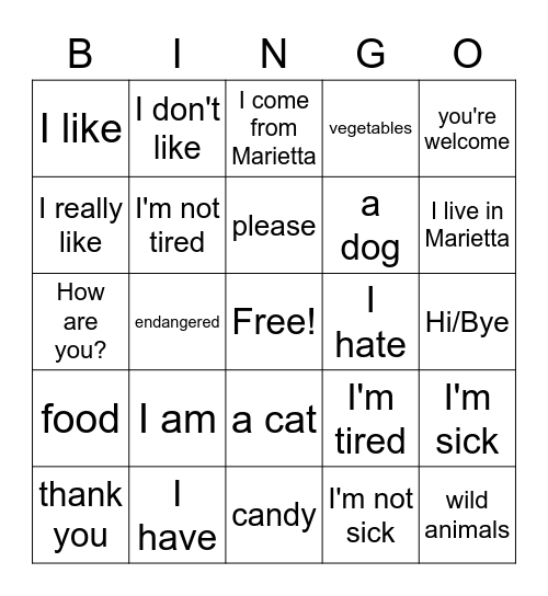 French 7 Review Bingo Card