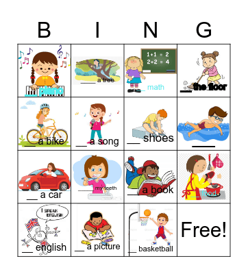 verb Bingo Card