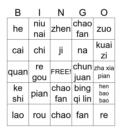 11.2 characters Bingo Card