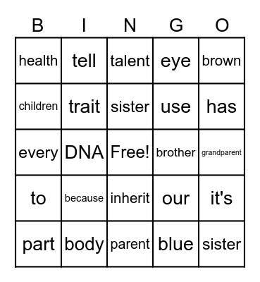 May Word BINGO! Bingo Card