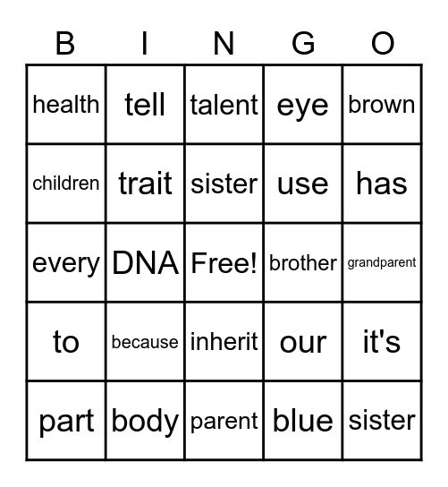 May Word BINGO! Bingo Card