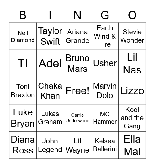 Zoom Bingo Card