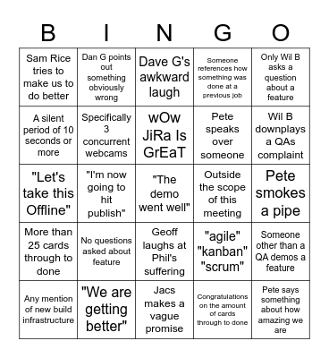 Demo/Retro Bingo Card