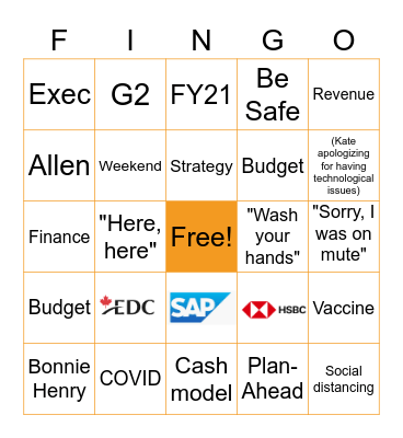 FINANCE BINGO Card