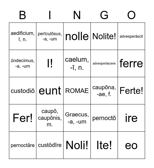 Chapter 17 Bingo Card