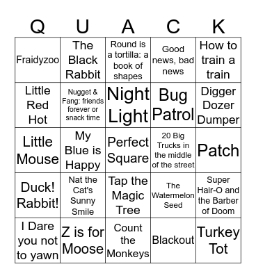 2 x 2 Reading List (14-15) Bingo Card