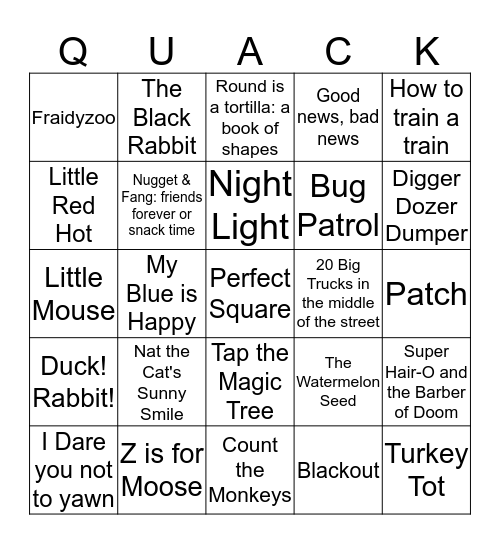 2 x 2 Reading List (14-15) Bingo Card