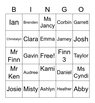 REVOLUTION YOUTH Bingo Card