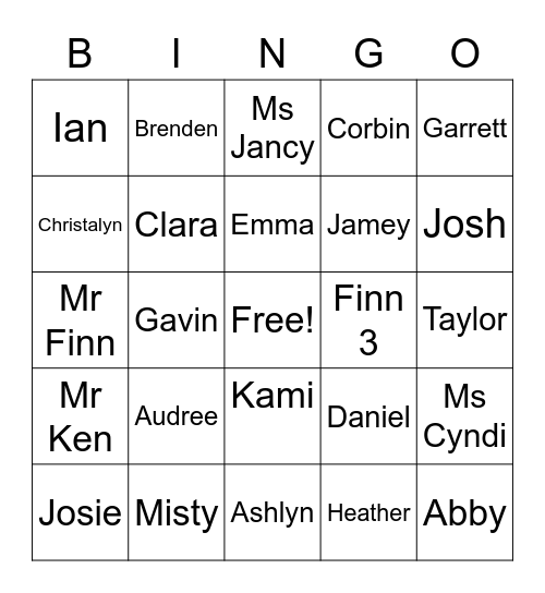 REVOLUTION YOUTH Bingo Card