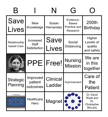 Nurse's Week Bingo Game Bingo Card