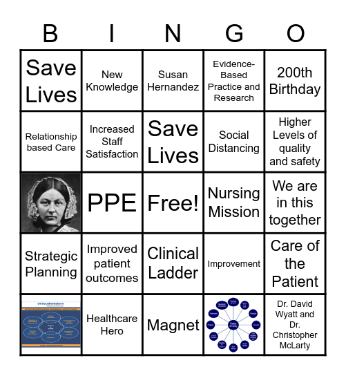 Nurse's Week Bingo Game Bingo Card