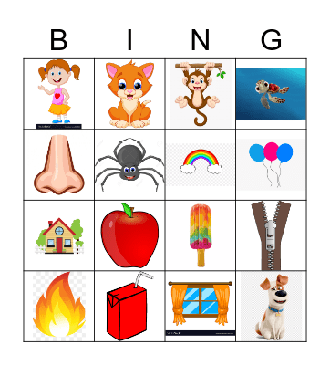 Beginning Sound Bingo Card